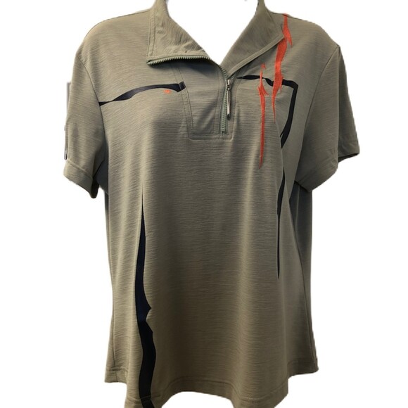 Vintage JAMIE SADOCK Women's Set of 2 Golf Knit Athletic Tops Medium Gray Green - Picture 3 of 12